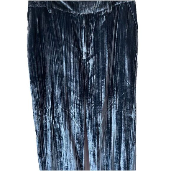 New CINQ A SEPT Collins Relaxed Straight Leg Velvet Pants in Peacock Blue size 8 - Picture 4 of 5